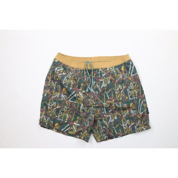 Vintage 90s Hobie Surfing Mens Medium Spell Out Rainbow Lined Shorts Swim Trunks - Picture 1 of 10